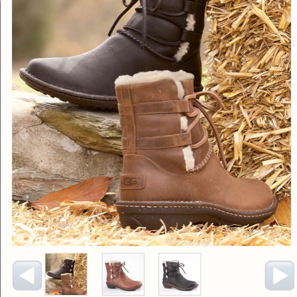 Ugg leather ankle boots